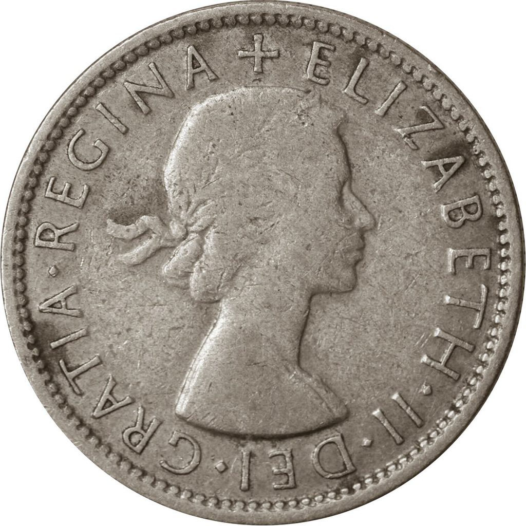 Avers de Florin australien (1954, Australie), argent.