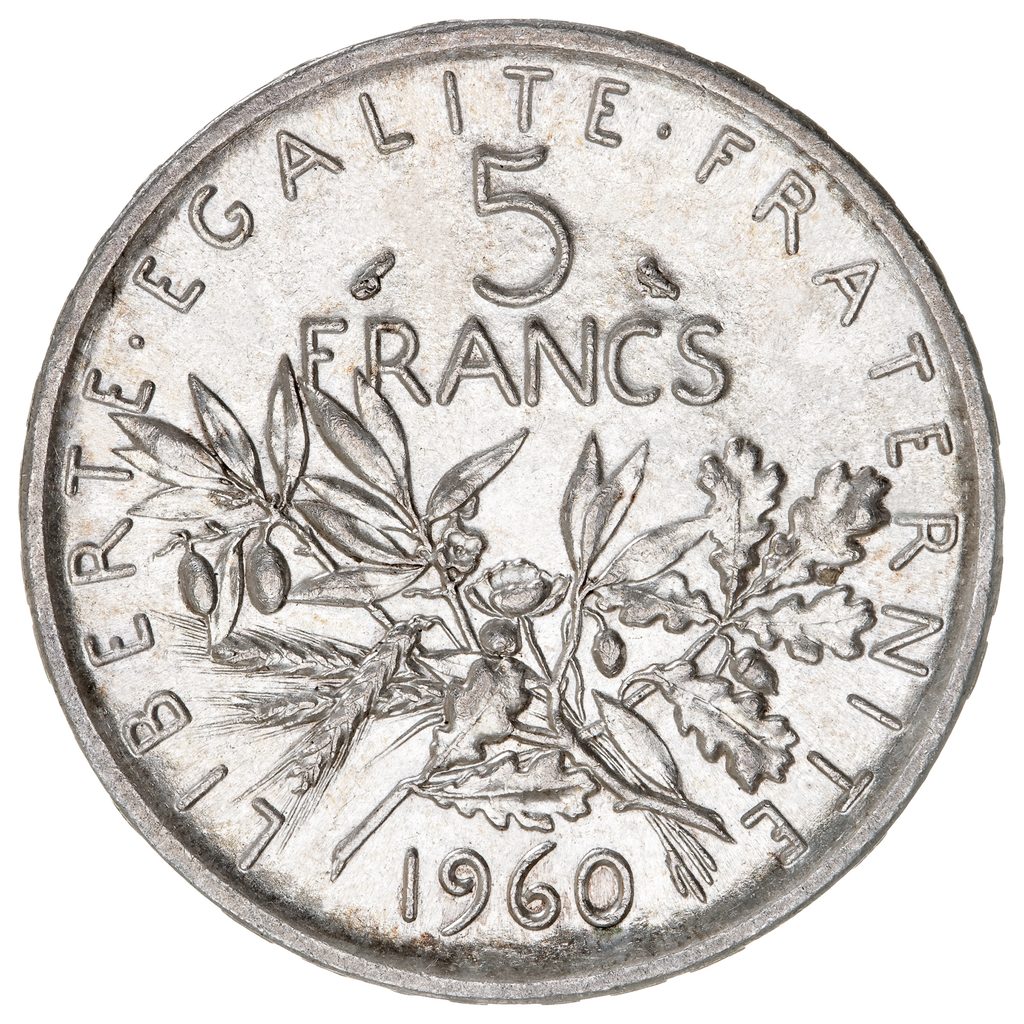 Avers de ½ franc Semeuse (1965, France), nickel.