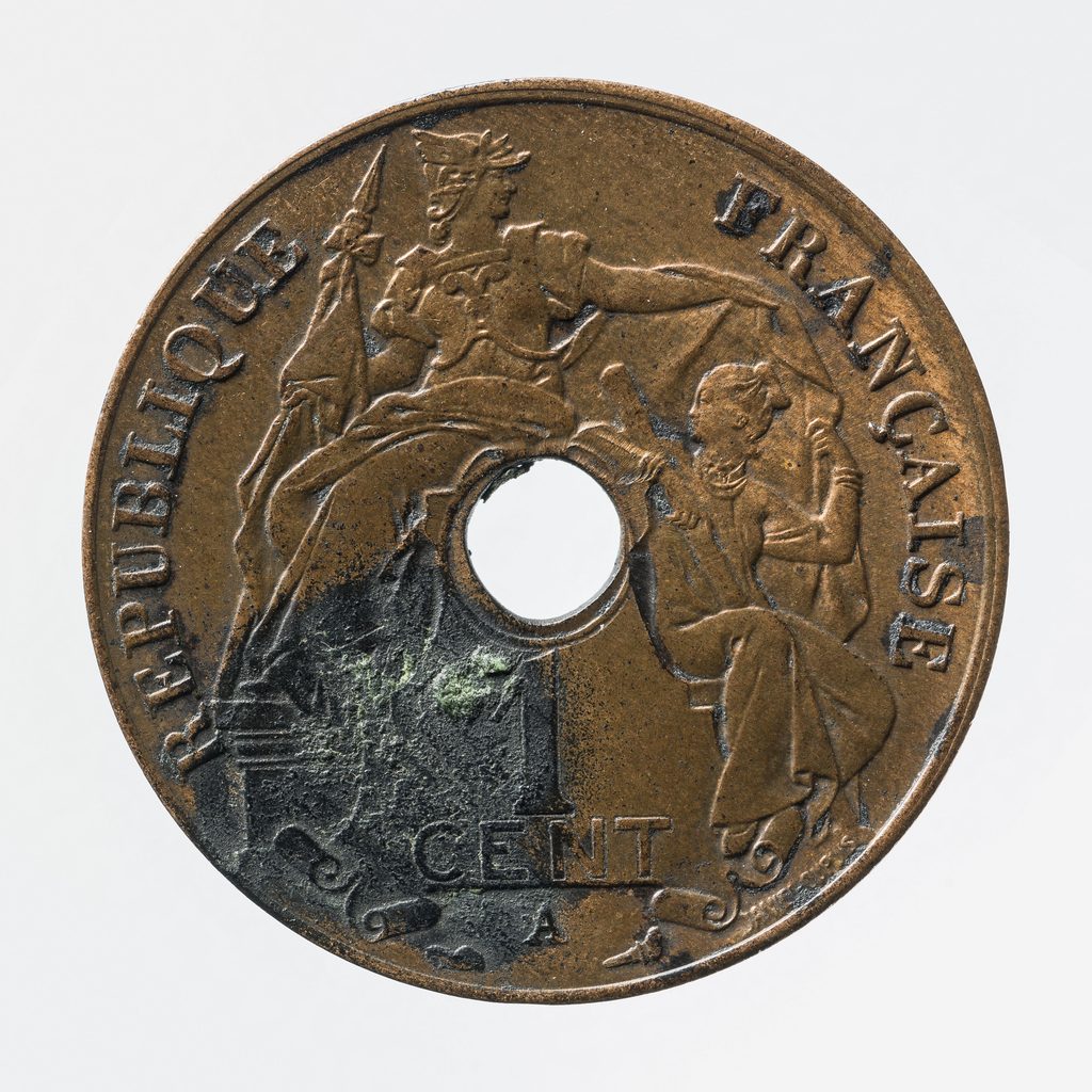 Avers de 1 centime Dupuis (1911, France), bronze.