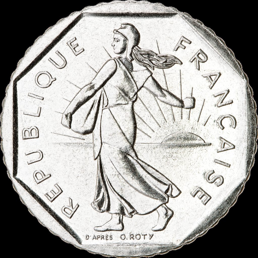 Avers de 2 francs Semeuse (1979, France), nickel.