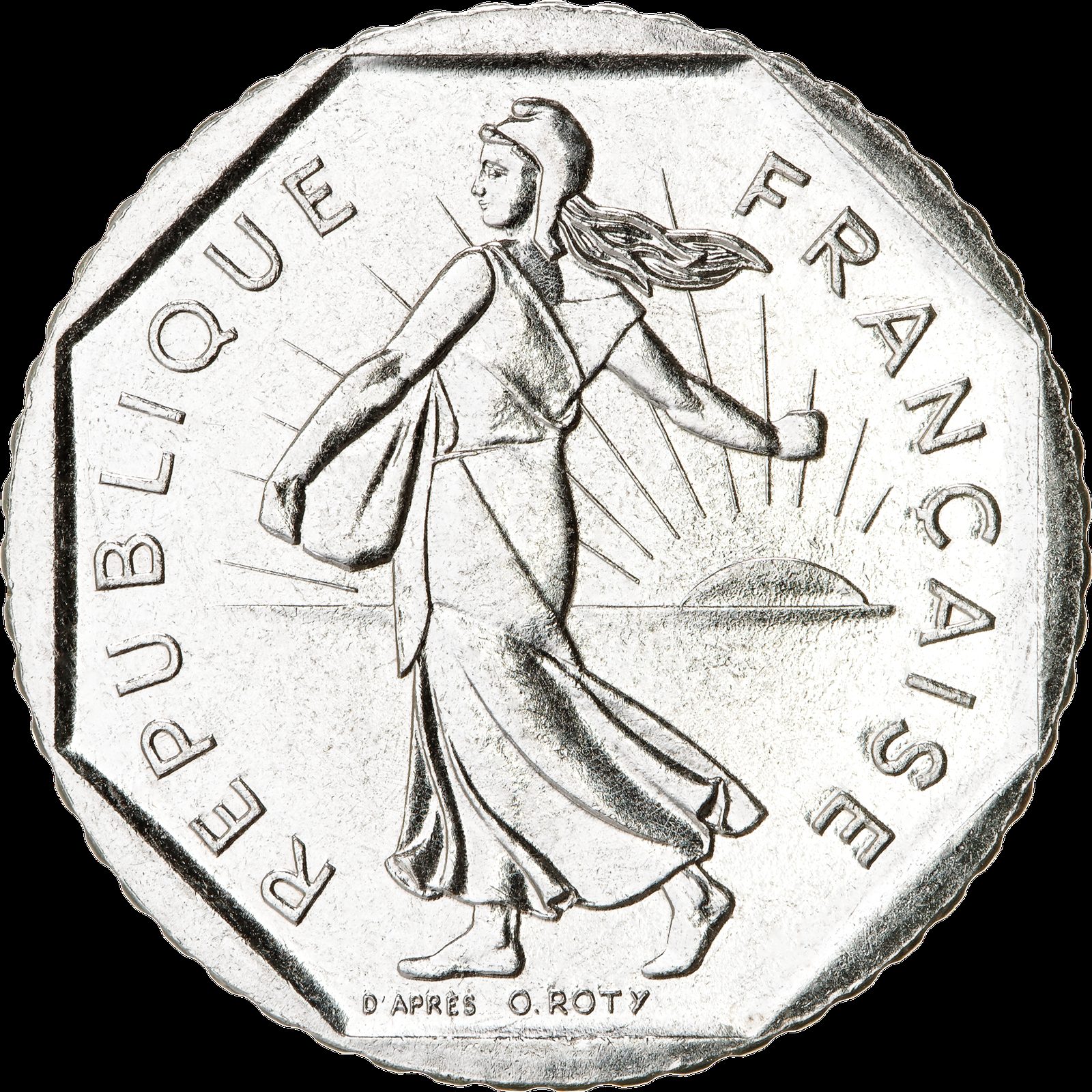 Avers de 2 francs Semeuse (1979, France), nickel.