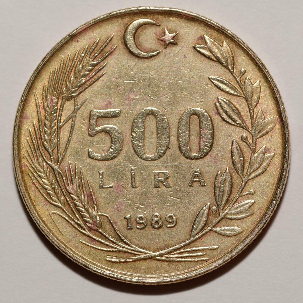 Avers de 1 livre turque (1940, Turquie), argent.