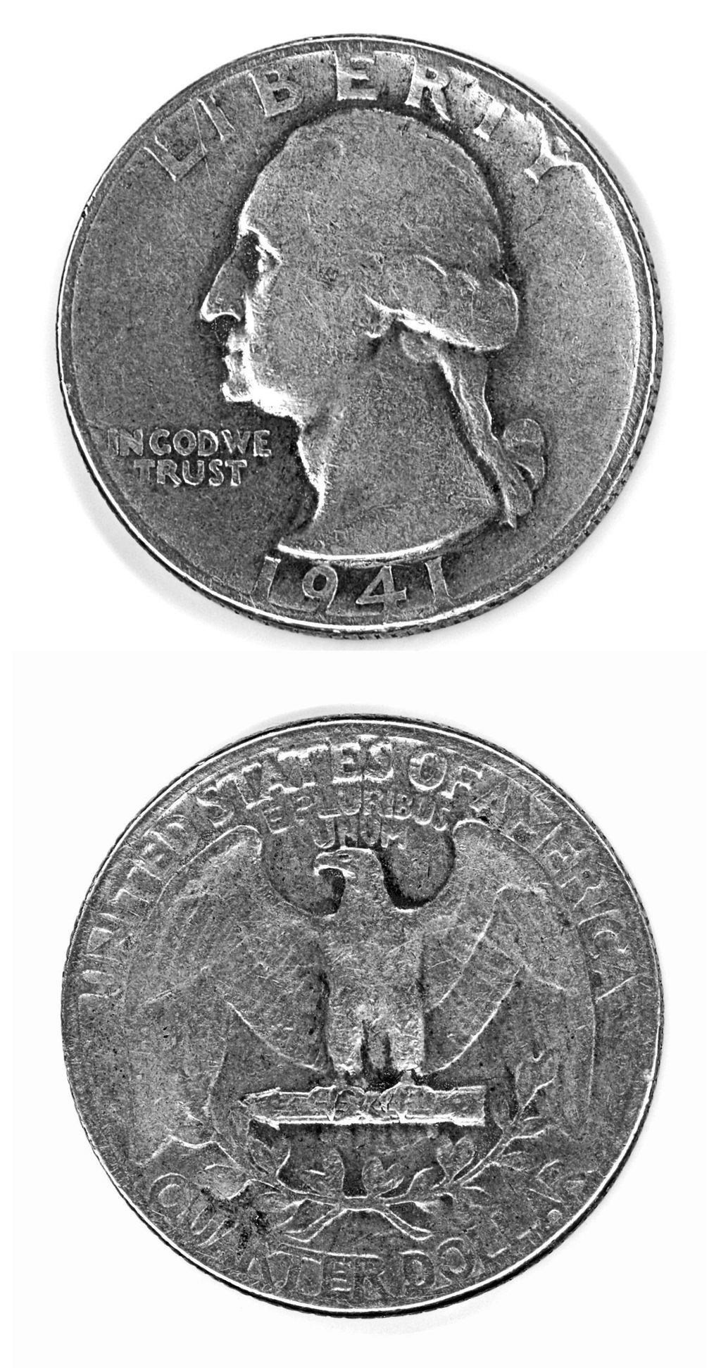 Avers de Quarter Washington (1941, États-Unis), argent.